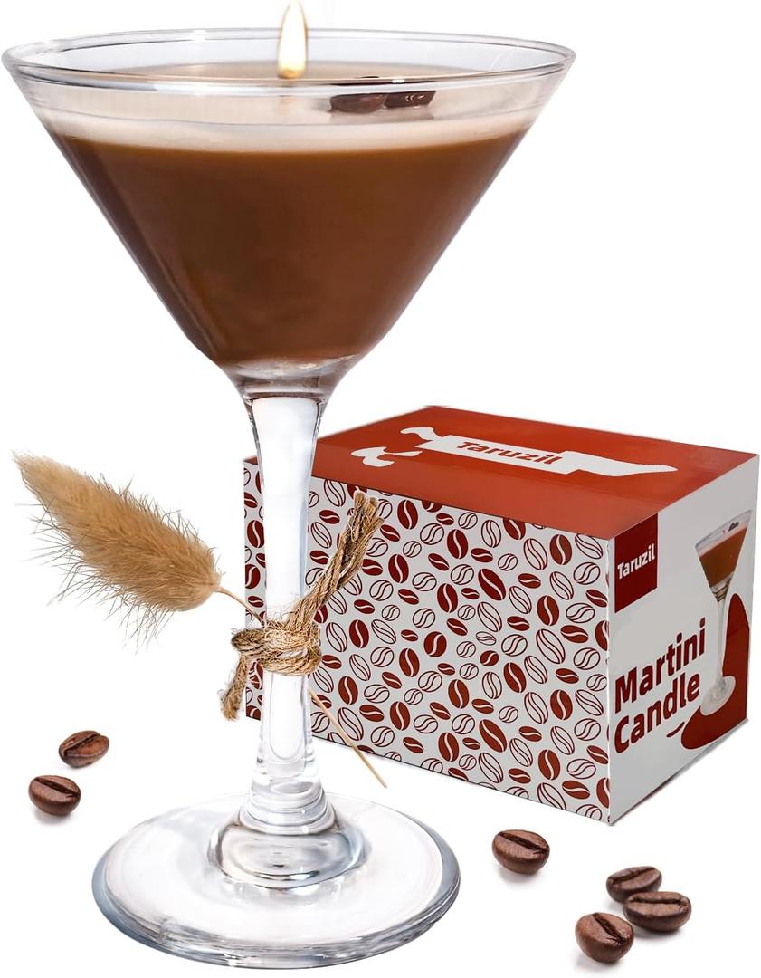 Taruzil Coffee Martini Candles Gifts for Women Men, Scented Candles Unique Gifts for Women Girl Friend Soy Wax Candles for Home, Bedroom,Coffee Bar Scented for Christmas, Birthday,Halloween (1Pack)