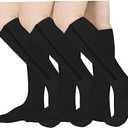 Athbavib 3 Pairs Zipper Compression Socks, 15-20 mmHg Closed Toe Compression Stocking with Zipper for Women and Men XXL