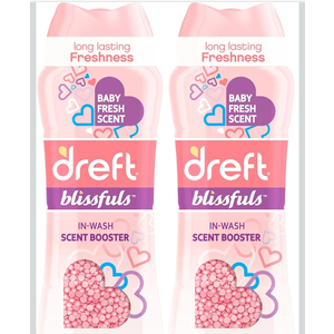Dreft Blissfuls In-Wash Scent Booster Beads, Baby Fresh Scent, 10.0oz (Pack of 4)(Best Before 2027)