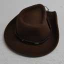 Kids Wide-Brim Cowboy-Hat 2-7 Years - Wide-Brim Felt-Fedora Cowgirl-Hat (Brown-five Star)