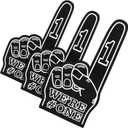 Sotiff 3 Pieces Giant Foam Finger 18 Inch We're Number 1 Foam Hand Cheerleading Fingers for Sports Cheer School Spirit Craft Team Finger Hand Pom Pom for Events Business Games (Black)