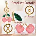 3 x Cherry Keychain Bag Charms Cute Purse Charms for Handbags Cherry Accessory Gifts for Women