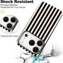 Magnetic for iPhone 17 Pro Case Cute Stripes Phone Case, Shockproof Slim TPU and Hard PC Protective Phone Cover Compatible with MagSafe Designed for Women Girls, Black and White