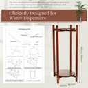 Water Dispenser Stand Floor Stand Water Jug Stand with 2 Round Shelfs 26'' Natural Wood Stand for 1-5 Water Bottles, Crocks, Jug, Plant, Easy Assembly with Included Hardware(Dark Brown)