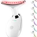 Red Light Therapy for Face, 7 Color LED Facial Light Therapy Wand for Skin Care at Home Blue Light Therapy Face Massager Tool for Neck (White)