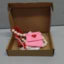 Valentines Day Decorations Felt Red Pink and White Envelopes with Wooden Beads Garlands Vintage Happy Valentine's Day Banner for Mantle, Fireplace, Wall, Party Supplies, Indoor Outdoor Decor