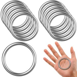 Hotop Metal O Ring Seamless 304 Stainless Steel Rings Welded Multi-Purpose Smooth Round Ring for Hanging Flower Basket Crafts(10 Pcs,2 Inches)