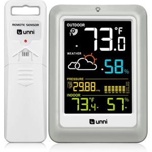 Wireless Weather Stations, with 330ft Range Sensor and Adjustable Backlight Inside Outside Monitor (Colorful) (Multi)