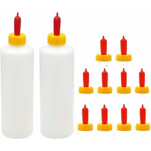 Goat Nursing Bottles Set, 2 Pieces 400 ml Lamb Feeding Bottle Kit 10 Pieces Small Animal Liquid Milk Drink Parts for Feeding Accessories Cow Sheep Puppy Pig Goat Supplies