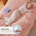 Joiedomi Tufted Queen Comforter Set, 3 Pieces Coral Pink Boho Queen Bedding Set with 1 Plaid Geometric Comforter and 2 Pillow Shams, Checkered Bed in a Bag for All Seasons