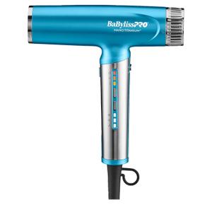 BaBylissPRO Nano Titanium Light Ionic HighSpeed Hair Dryer with Diffuser, Portable Travel Blow Dryer, Professional Styling Tool Set, 9 Heat/Speed Settings, Dual Voltage, for All Hair Types, Blue 