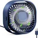 RJVW 4 Inch Small USB Desk Fan, 3-Speed Portable & 360°Rotatable Mini Cooling Fan, USB-Powered Desktop Fan for Home Office Bedroom Dorm Indoor Outdoor Summer Gift