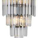 Black Crystal Wall Sconce, Modern 4-Tiers K9 Clear Crystal Wall Light Bedside Wall Mount Lamp for Living Room Bedroom Mirror Dining Room Hallway Foyer Lighting Fixture