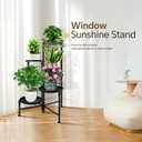 5 Tier Plant Stand Indoor, Metal Corner Plant Shelf Outdoor, Foldable Tall Plant Rack for Mutiple Plants, Flower Pot Holder Display Stand for Living Room Patio Home Decor for Gatdening