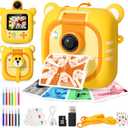 Kids Camera Instant Print, 7 Print Paper (4 Color: O/R/G/B+3 B&W), 2.4" Screen Instant Camera for Kids Ages 3-12,1080P, 180Flip Lens,32GB Card- Christmas Birthday Present for Boys & Girls,M2
