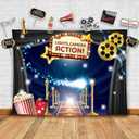Hollywood - Movie Theme Photography Backdrop and Studio Props DIY Kit. Great as Dress-up and Awards Night Ceremony Photo Booth Background, Vintage Costume Birthday Party Supplies and Event Decorations