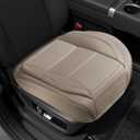 2Pcs Car Seat Cover Front PU Leather Seat Covers Universal Bottom Seat Covers for Most Vehicles,Sedan,Truck,SUV,21.26 inches in Length and 21.26 inches in Width (Beige-Front Bottom 2 Piece)