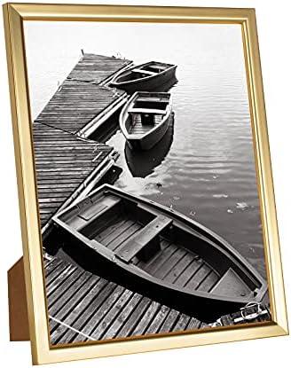 Giverny 8x10 Picture Frames, Gold Photo Frames for Wall or Tabletop Display, Simple Design Glossy Finish Frame Perfect for Home Decoration, Office, Hotel and Various Ceremonies Praties