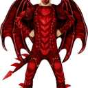Morph Dragon Costume For Kids, Dragon Wing Costumes For Boys, Halloween Costumes Kids, Boys Halloween Costume (Small, Red)