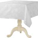 2 x HARORBAY White Tablecloth for Rectangle Tables 52 x 52 Inch, Square Snowflake Table Cloth for Dining Room Kitchen Party Winter Holiday, Heavy Weight Soft Silver Farmhouse Table Cover (Icey Serie)