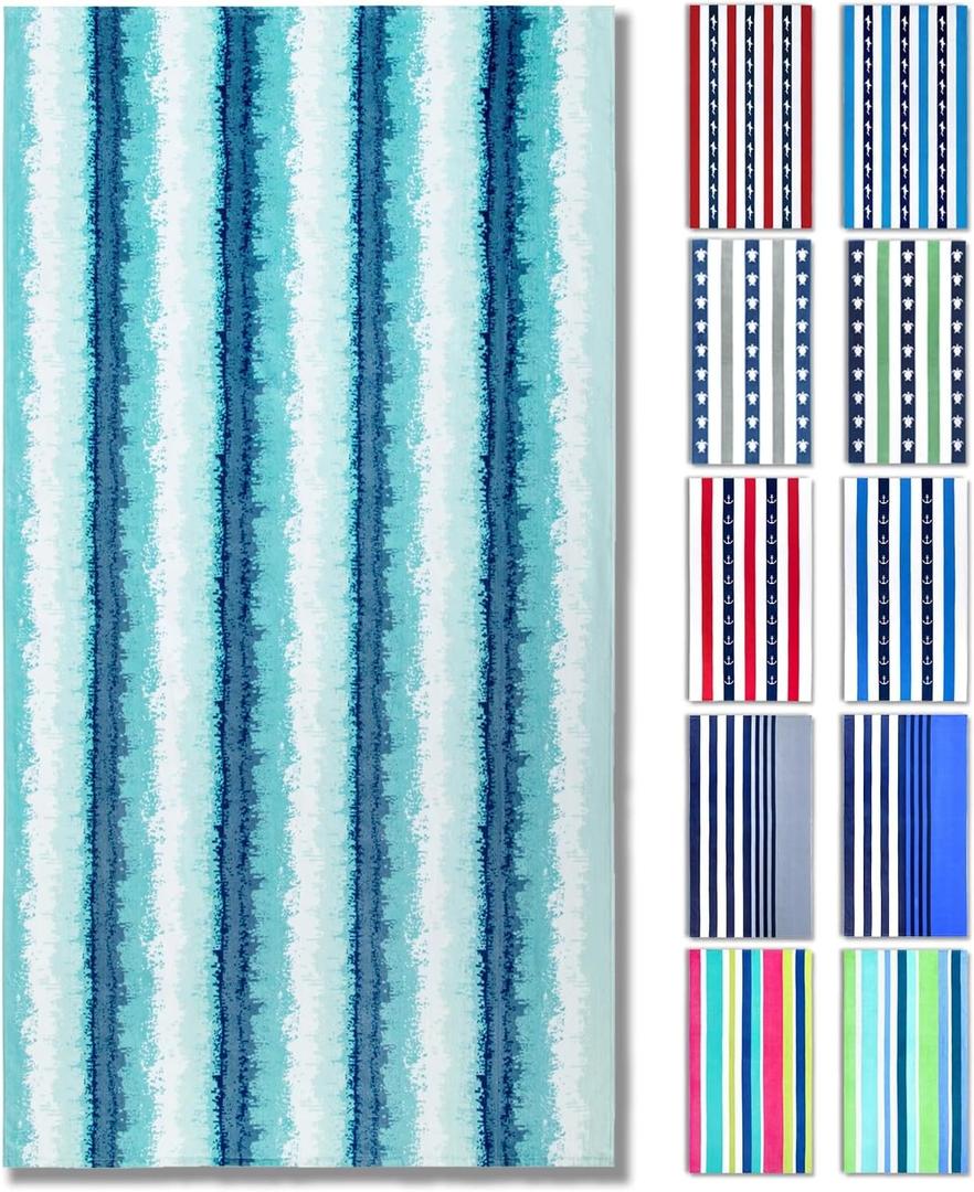 Oversized Beach Towel for Adults and Teenagers, 35"x71" Summer Sand Free Quick Dry Absorbent Thin Compact Towels, for Travel Sports Pool Swimming Bath Yoga (08)