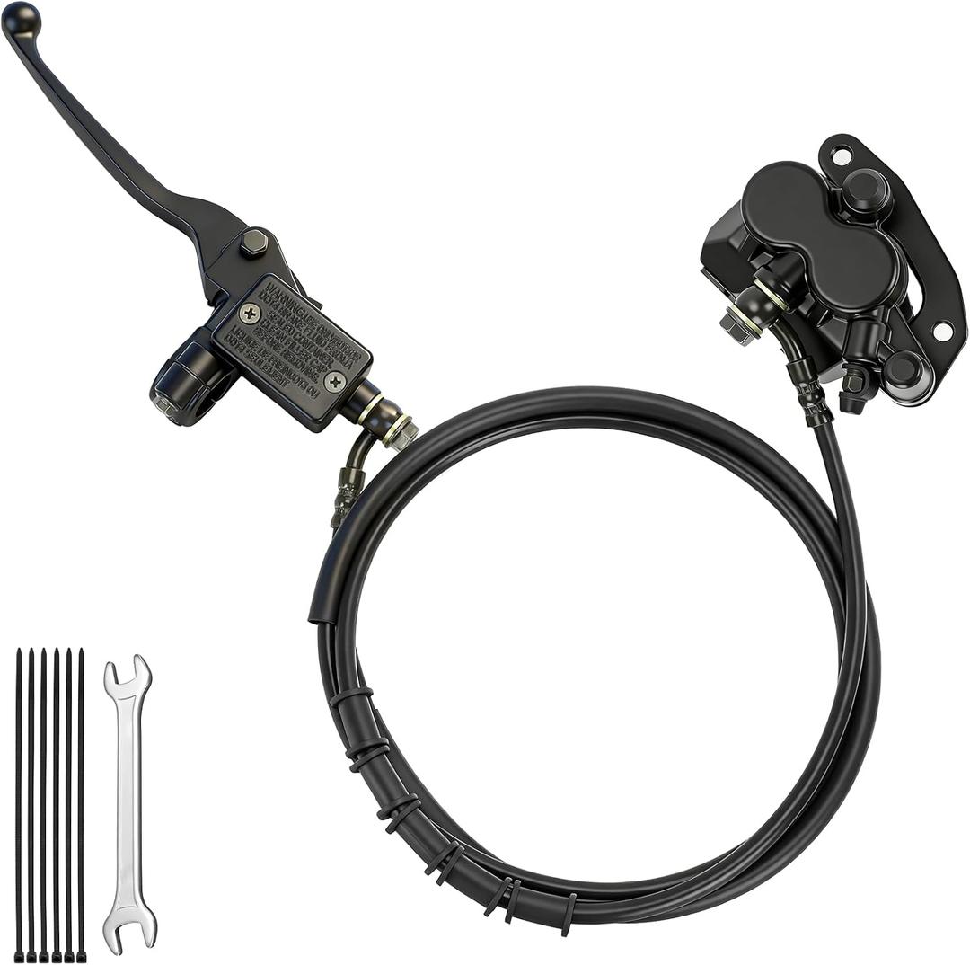 Mini Bike Rear Hydraulic Disc Brake Kit 7/8 Left Brake Master Cylinder Compatible with Coleman B200RSV B200 200cc Mega Moto B212 Minibike Parts 67" Hose