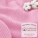 Waffle Weave Shower Curtain - Pink Cotton Fabric Texture Heavyweight Shower Curtain for Bathroom,Washable,72Wx72L