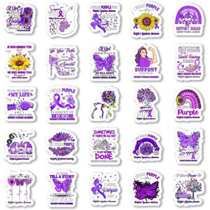 25Pcs Hodgkin’s Lymphoma Awareness Stickers, Inspirational Waterproof Vinyl Stickers for Water Bottles Book Laptop Car Truck Bicycle Decorations Decorative Accessories CB059