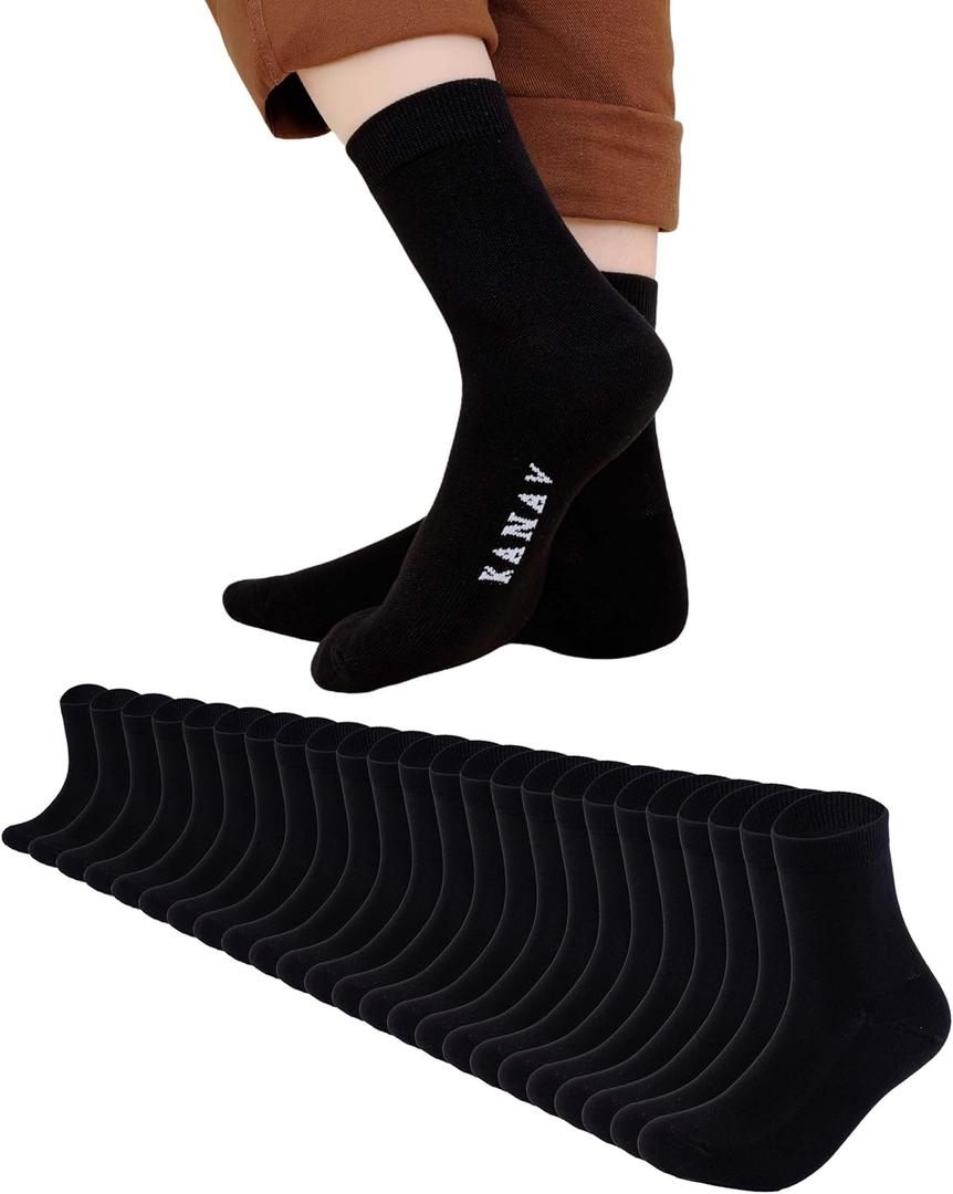 KANAV 6/12 Pairs Ankle Socks for Women Cute Cotton Crew Casual Dress Socks (Medium)
