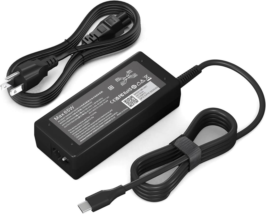 Replacement 65W USB C Laptop Charger Compatible with HP Chromebook and All 65W USB Type C Power Adapter