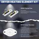 Upgraded MEDB765FW0 MEDB855DC4 MEDX700XW0 Dryer Heating Element for Maytag Epic z Bravos MED9800TQ0 MEDB835DW4 MEDX500XW0 MED9700SQ0 MED3500FW1 MEDX700XL0 MEDX500XL0 MEDC700VW0 MEDZ400TQ2 by TOMOON