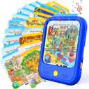 Kids Learning Tablet Bilingual, Montessori Educational Learning Toys for Toddlers 3-5 Year Olds, with 2000+ Words and Games, Autism Sensory Speech Therapy Toys, 3 4 5 6 Year Old Boy Girl Birthday Gift, 6.91 x 8.23 x 0.1 inches