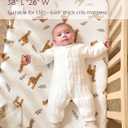 Momcozy Muslin Mini Crib Sheets Fitted - 38''x26'' Pack and Play Sheets for Pack N Play Mattress, 2 Pack Soft & Breathable Natural Cotton Non Slip Bed Cover for Boys, Girls, Bravery Giraffe