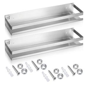 Lallisa 1 Pieces Stainless Steel Shelf Bathroom Shower Floating Shelves Wall Mounted Shower Caddy Basket Shelf Storage Organizer Shelves for Bathroom, Kitchen, Living Room(15.75 Inch/ 40 cm,Silver)