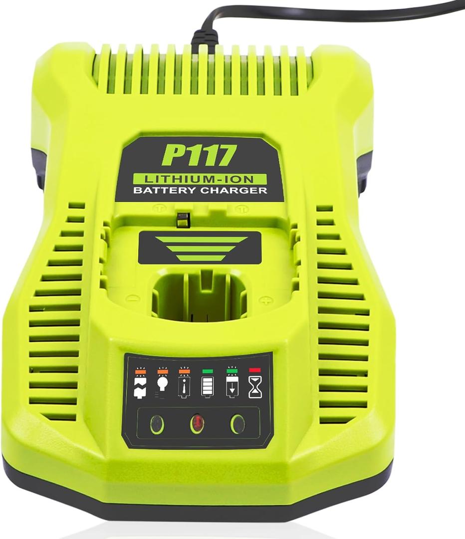 Upgrade Charger Replacement for Ryobi 18V Charger P117 Compatible with Ryobi 12V-18V One+ Lithium NiCad NiMh Battery P102 P108 P189 P197 P103 P105 P107 P190 P191 PBP002 12-18V Ryo Battery Charger