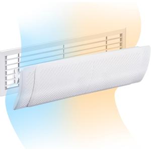 Universal Retractable Air Conditioner Deflector, Adjustable Anti Direct Blowing Wind Baffle for Ceiling and Central AC Registers, Telescopic Vent Deflector with Angle/Length Control for Anti-Blast, Anti-Condensation & Air Circulation