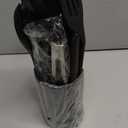 AOTHOD Silicone Cooking Utensils Set - 446F Heat Resistant Kitchen Utensils,Turner Tongs,Spatula,Spoon,Brush,Whisk,Kitchen Utensil Gadgets Tools Set for Nonstick Cookware,Dishwasher Safe (BPA Free) (Black)