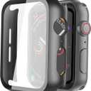 Misxi 2 Pack Hard PC Case with Tempered Glass Screen Protector Compatible with Apple Watch SE 3 (2025) SE 2 SE Series 6 Series 5 Series 4 40mm, Black