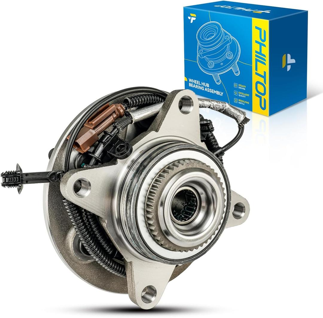 PHILTOP 515177 4WD Front Wheel Hub Assembly Fit for Ford F-150 2018-2020 Wheel Hub Bearings, w/ABS