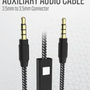 ACOUSTIX 6 Foot Braid Auxiliary Audio Cable 3.5mm to 3.5mm Connector