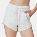 Liloak 4/5 Pack Sweat Shorts for Women with Pockets, Drawstring Cotton Workout Shorts Lounge Casual for Summer Running Shorts (M)