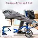 Lightweight Knee Scooter Crutch Alternative, Foldable & Adjustable Knee Scooter for Adults for Foot Surgery, Steerable Knee Walker with Detachable Storage Basket, Includes DIY Stickers-Blue