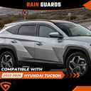 in-Channel Rain Guards Fit for Hyundai Tucson 2022 2023 2024 2025 2026 4PCS | Durable Side Windows Rain Guard Wind Deflectors 2022-2026 Tucson Rain Guard Black