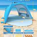 Raynesys Pop up Beach Tent Sun Shelter for 3-4 Person, Sky Blue | Portable Sun Shade Tent UPF 30+ UV Protection, Breathable Mesh Window, with Carrying Bag for Sands & Outdoor