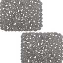Bligli Pebble Sink Mat for Stainless Steel/Ceramic Sinks, 2 Pack PVC Sink Protectors Mats for Bottom of Kitchen Sink, Dish Drying Mat for Dishes and Glassware, 15.7 x 11.8 inch, Grey (Gray)