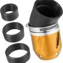 Motorcycle Air Filter, 26/35/42/48mm ID 90x60mm Universal for Motorcycle ATV Durable Aluminum Alloy Gold Tone Auto Replacement Parts