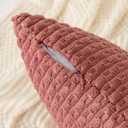 Kevin Textile Throw Pillow Covers Soft Corduroy Decorative Set of 2 Valentines Day Boho Striped Pillow Covers Pillowcases Farmhouse Home Decor for Couch Bed Sofa Living Room 16x16 Inch Blush Pink