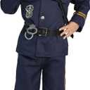 Kids Police Costume for Boys Cop Outfit Accessories Set Halloween Party Cosplay 3-5T Blue
