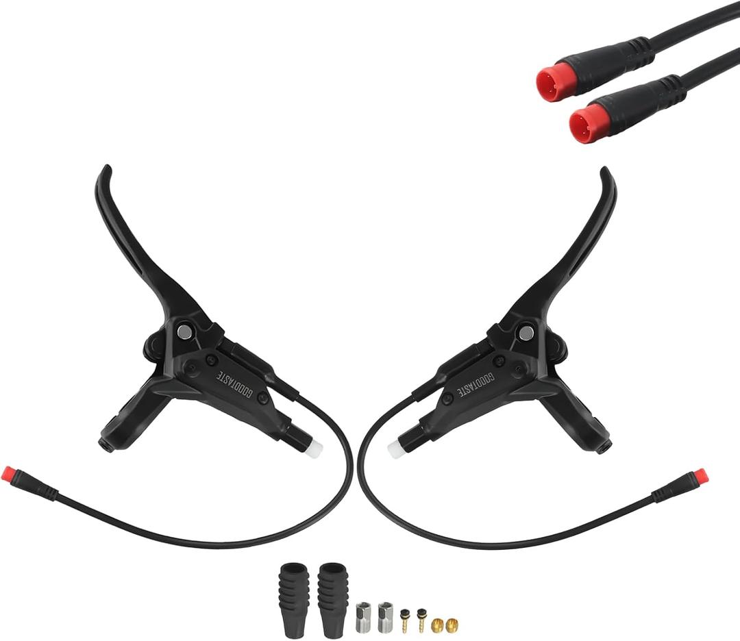 Left & Right Electronic Brake Lever Set for Most Electric Bicycle, GT03 Oil Power-Off Function Ebike Handle, Brake Grips for Electric Bike, Ebike Accessories Cut Off Power (A Pair)