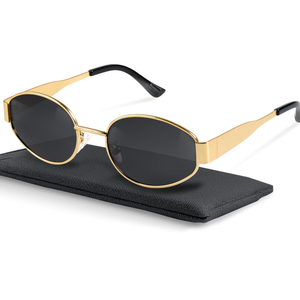livho 2025 Trendy Oval Sunglasses - Stylish Polarized Shades for Everyday - Retro Metal Frames